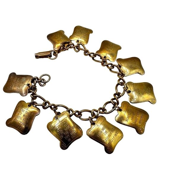 Vintage Ten Commandments charm bracelet - Picture 1 of 11